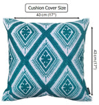 OLIVIA ROCCO Meze Teal Waterproof Cushion Covers 43 x 43 cm Reversible Breathable Indoor - Joe’s Haven