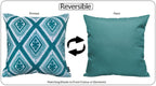 OLIVIA ROCCO Meze Teal Waterproof Cushion Covers 43 x 43 cm Reversible Breathable Indoor - Joe’s Haven