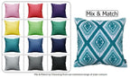 OLIVIA ROCCO Meze Teal Waterproof Cushion Covers 43 x 43 cm Reversible Breathable Indoor - Joe’s Haven