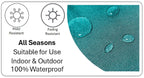 OLIVIA ROCCO Meze Teal Waterproof Cushion Covers 43 x 43 cm Reversible Breathable Indoor - Joe’s Haven