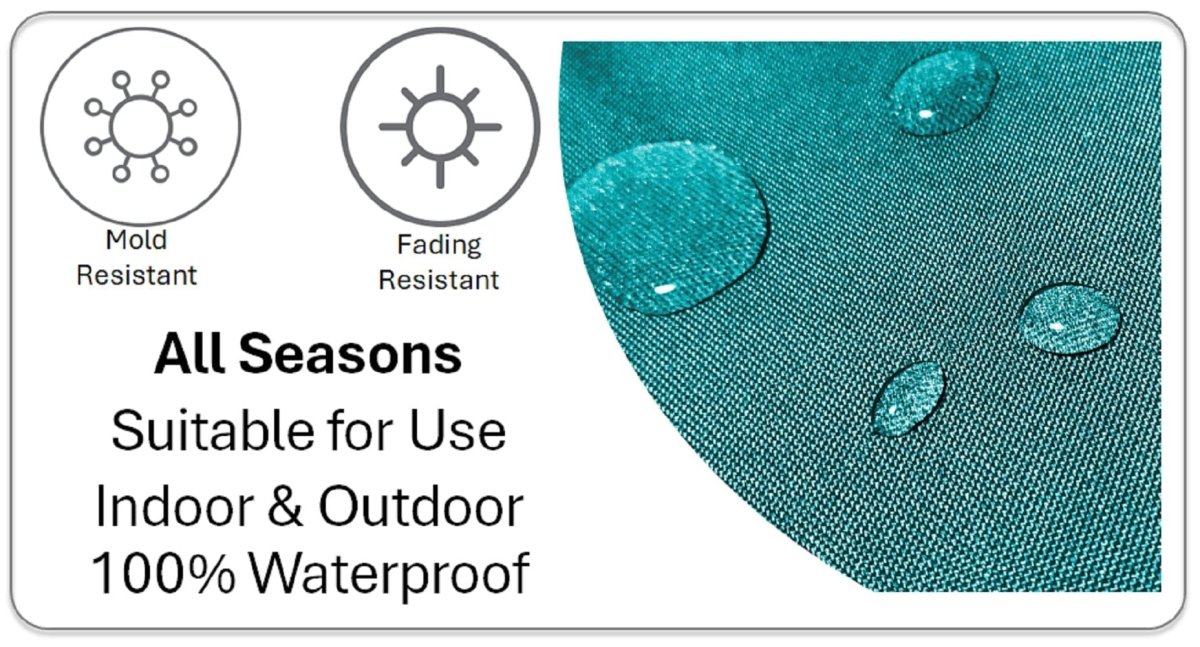 OLIVIA ROCCO Meze Teal Waterproof Cushion Covers 43 x 43 cm Reversible Breathable Indoor - Joe’s Haven