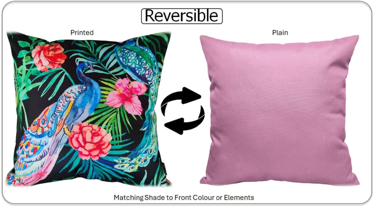 OLIVIA ROCCO Peacock Waterproof Cushion Covers 43 X 43 CM Reversible Breathable Bedroom Refresh Sofa Accent - Joe’s Haven