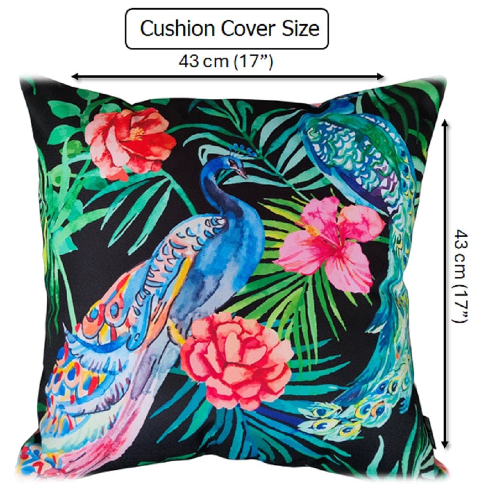 OLIVIA ROCCO Peacock Waterproof Cushion Covers 43 X 43 CM Reversible Breathable Bedroom Refresh Sofa Accent - Joe’s Haven