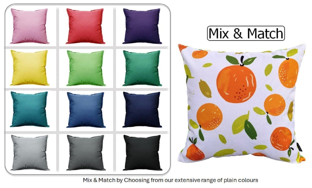 OLIVIA ROCCO Summer Fruits Waterproof Cushion Covers 43 x 43 cm Reversible Indoor Outdoor - Joe’s Haven