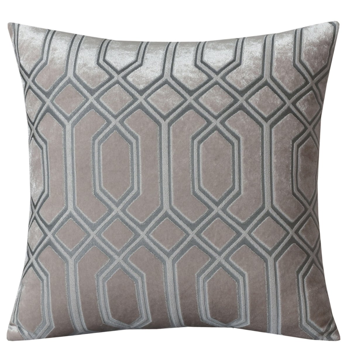 OLIVIA ROCCO Luxe Geo Velvet Cushion Covers 2 Pack Champagne Geometric Decorative - Joe’s Haven