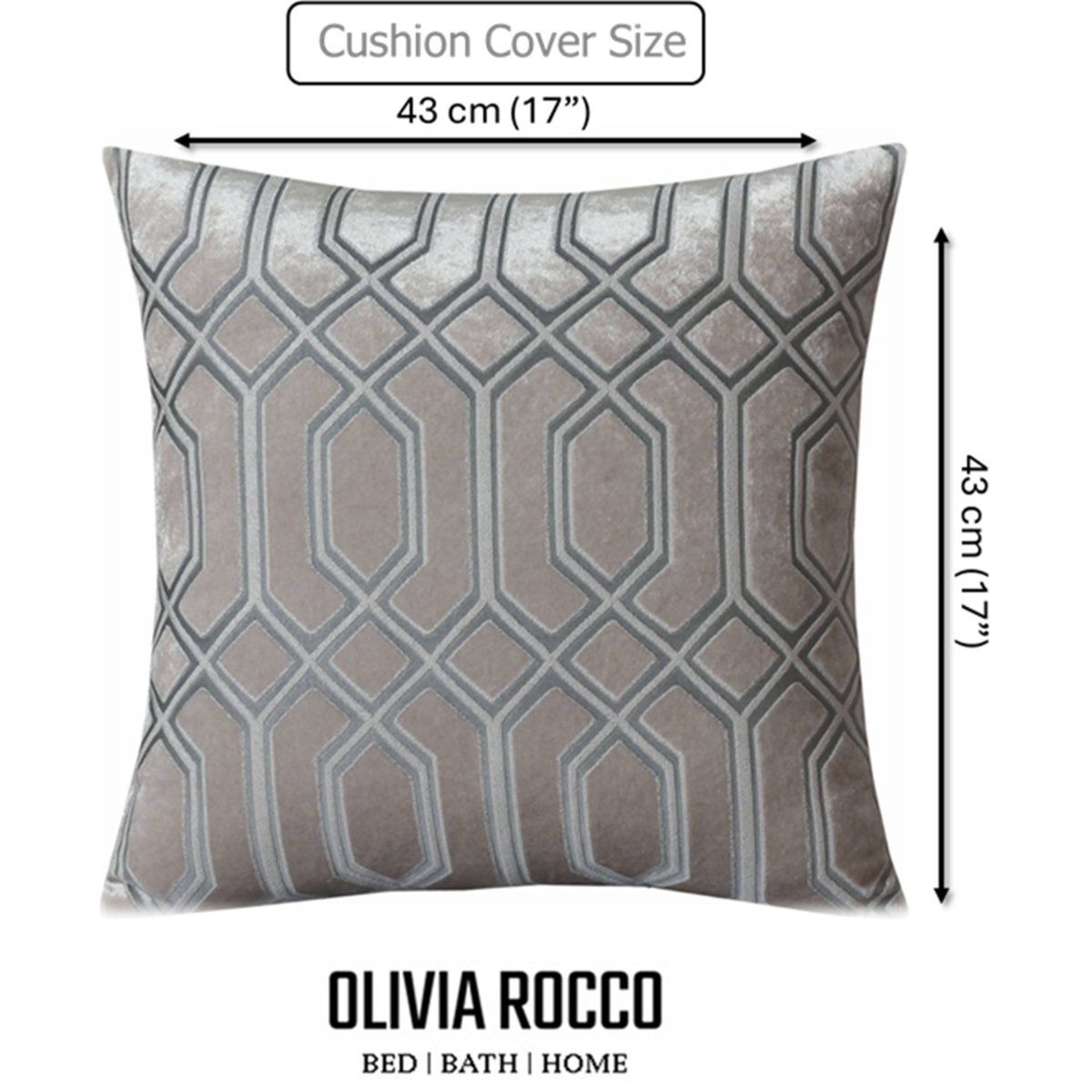OLIVIA ROCCO Luxe Geo Velvet Cushion Covers 2 Pack Champagne Geometric Decorative - Joe’s Haven