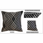 OLIVIA ROCCO Geo Sparkle Cushion Covers 2 Pack Geometric Decorative Pillow Cases Black Hotel - Style Sofa or Bed Accent - Joe’s Haven