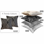 OLIVIA ROCCO Geo Sparkle Cushion Covers 2 Pack Geometric Decorative Pillow Cases Black Hotel - Style Sofa or Bed Accent - Joe’s Haven