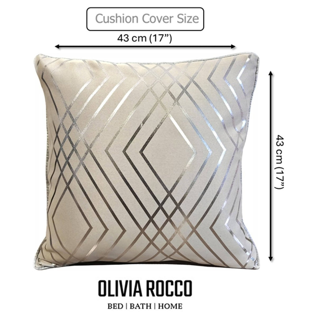 OLIVIA ROCCO Geo Sparkle Cushion Covers 2 Pack Natural For Sofa Bed Chair Lounge - Joe’s Haven
