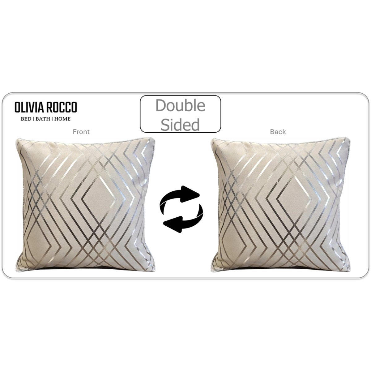 OLIVIA ROCCO Geo Sparkle Cushion Covers 2 Pack Natural For Sofa Bed Chair Lounge - Joe’s Haven