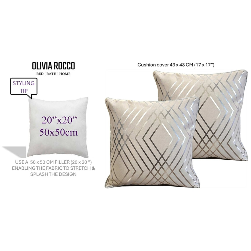 OLIVIA ROCCO Geo Sparkle Cushion Covers 2 Pack Natural For Sofa Bed Chair Lounge - Joe’s Haven