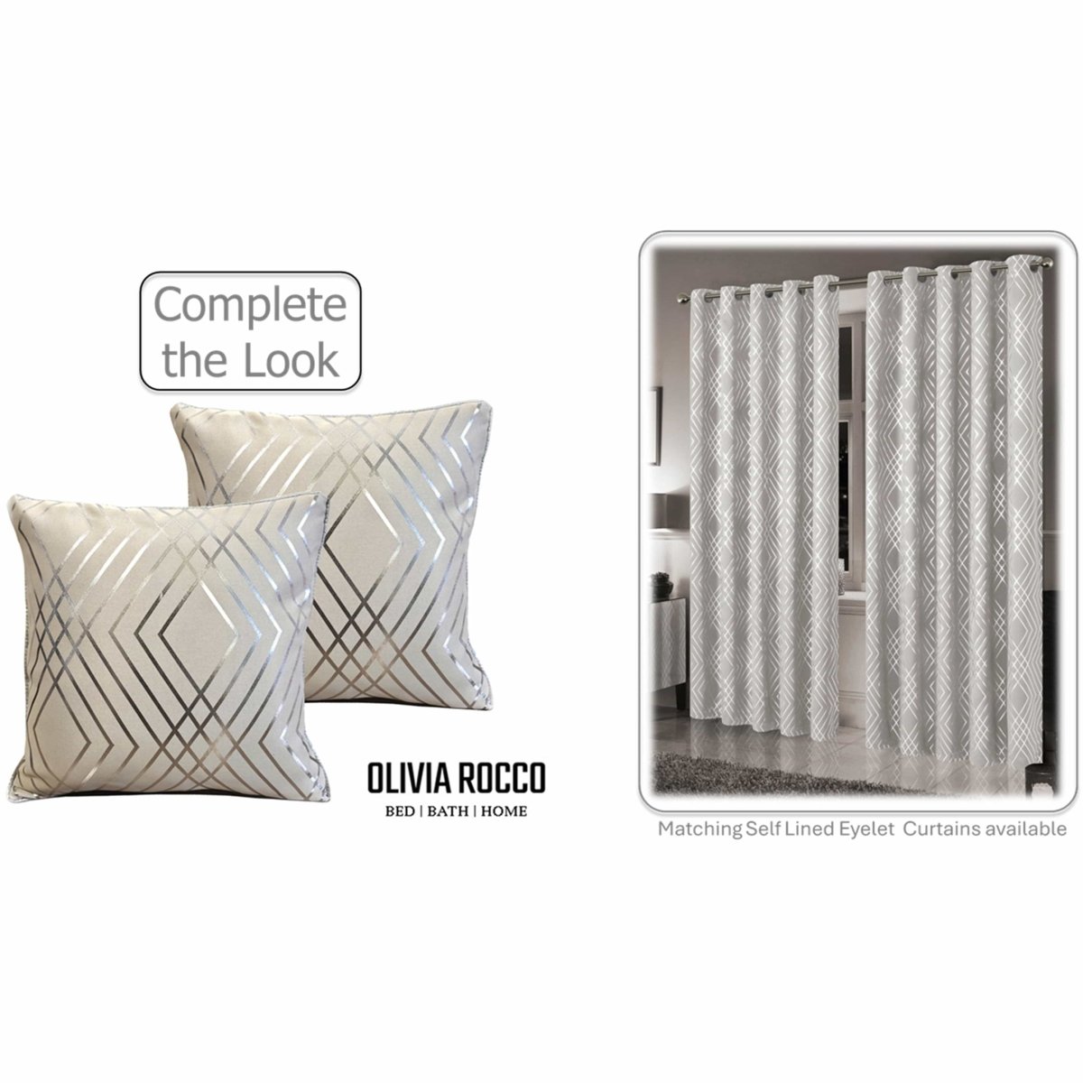 OLIVIA ROCCO Geo Sparkle Cushion Covers 2 Pack Natural For Sofa Bed Chair Lounge - Joe’s Haven