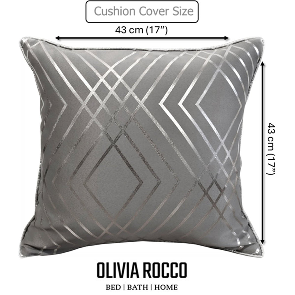 OLIVIA ROCCO Geo Sparkle Geometric Silver Cushion Covers 2 Pack For Sofa Bedroom Refresh Sofa Accent - Joe’s Haven