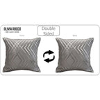 OLIVIA ROCCO Geo Sparkle Geometric Silver Cushion Covers 2 Pack For Sofa Bedroom Refresh Sofa Accent - Joe’s Haven