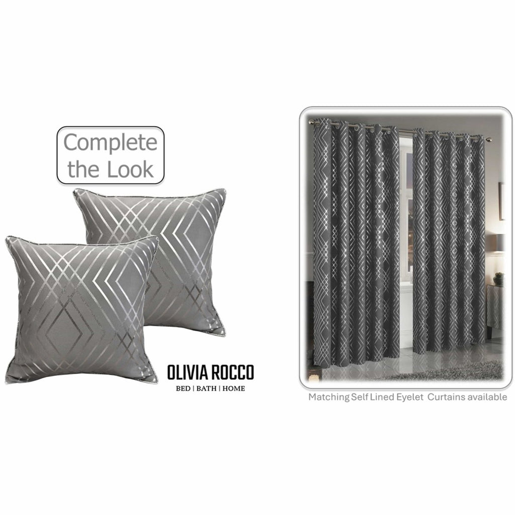 OLIVIA ROCCO Geo Sparkle Geometric Silver Cushion Covers 2 Pack For Sofa Bedroom Refresh Sofa Accent - Joe’s Haven