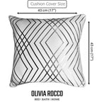 OLIVIA ROCCO Geo Sparkle Cushion Covers 2 Pack Geo White Decorative Pillow Cases For Sofa - Joe’s Haven