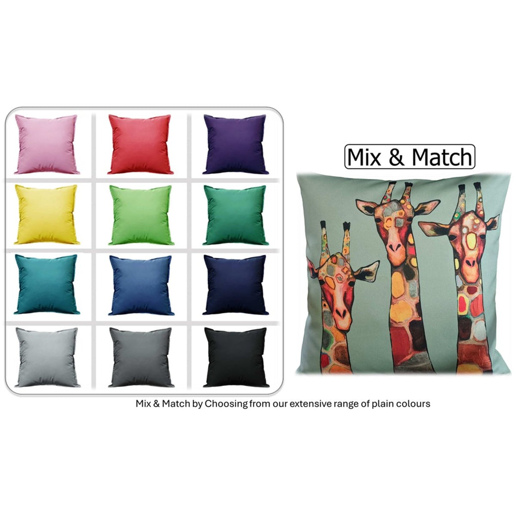 OLIVIA ROCCO Giraffe Waterproof Cushion Covers 43x43 Cm Reversible Breathable Indoor - Joe’s Haven