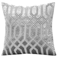 OLIVIA ROCCO Luxe Geo Velvet Cushion Covers 2 Pack Grey Geometric Textured Decorative - Joe’s Haven