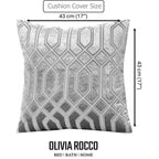 OLIVIA ROCCO Luxe Geo Velvet Cushion Covers 2 Pack Grey Geometric Textured Decorative - Joe’s Haven