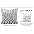 OLIVIA ROCCO Luxe Geo Velvet Cushion Covers 2 Pack Grey Geometric Textured Decorative - Joe’s Haven