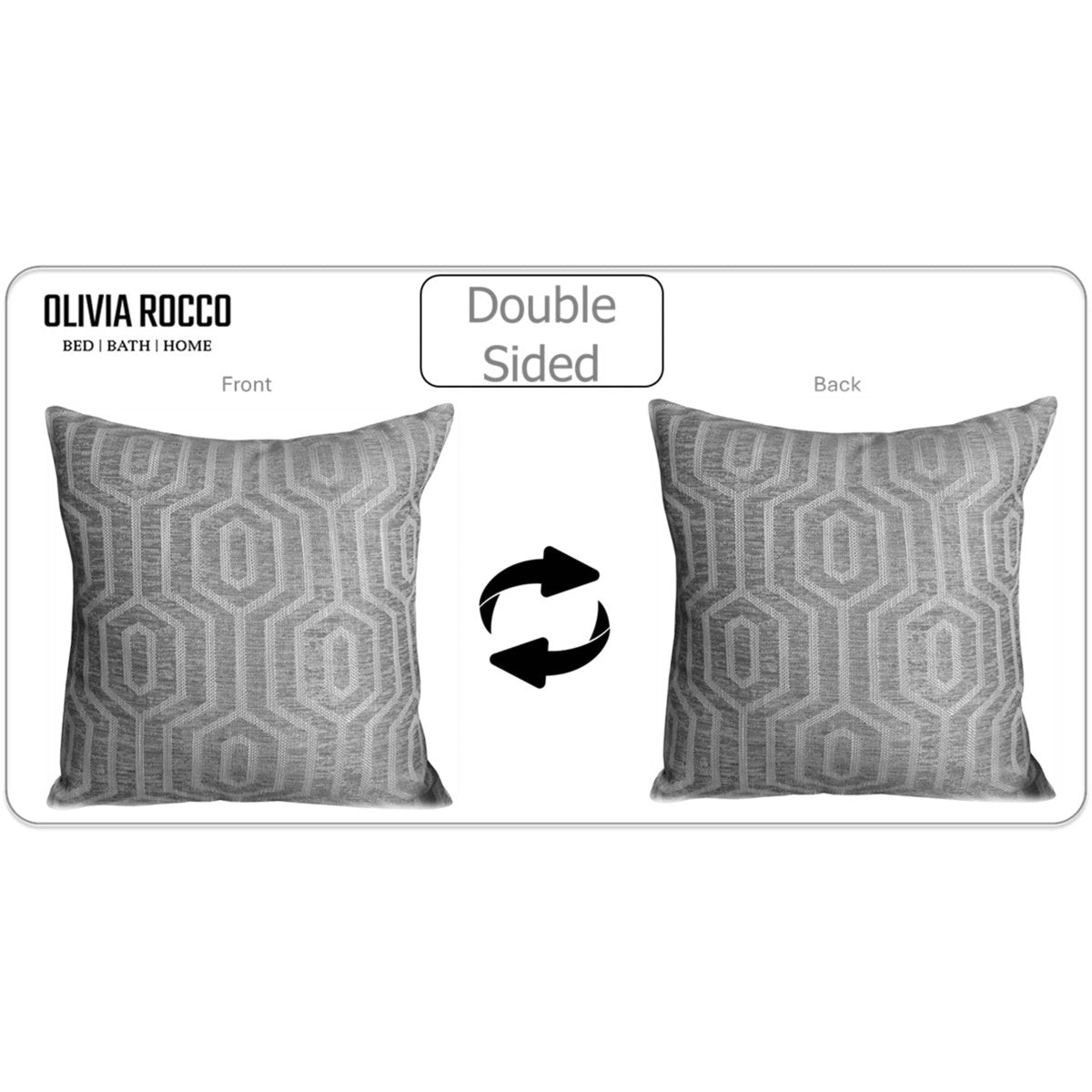 OLIVIA ROCCO Paris Cushion Covers 2 Pack Modern Grey Square Decorative Cushions Super Soft Bedroom Refresh Accent - Joe’s Haven