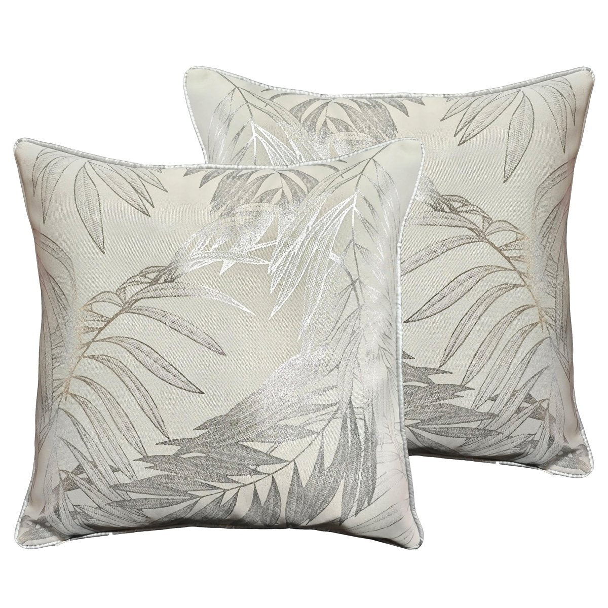 OLIVIA ROCCO Leaf Sparkle Cushion Covers 2 Pack Leaf Natural Modern Decorative Throw - Joe’s Haven