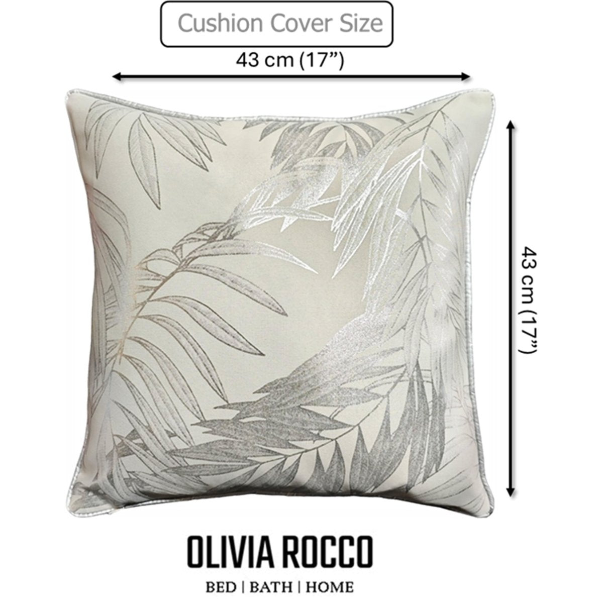 OLIVIA ROCCO Leaf Sparkle Cushion Covers 2 Pack Leaf Natural Modern Decorative Throw - Joe’s Haven