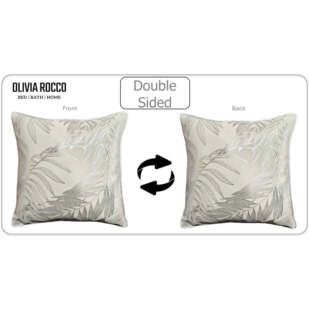 OLIVIA ROCCO Leaf Sparkle Cushion Covers 2 Pack Leaf Natural Modern Decorative Throw - Joe’s Haven