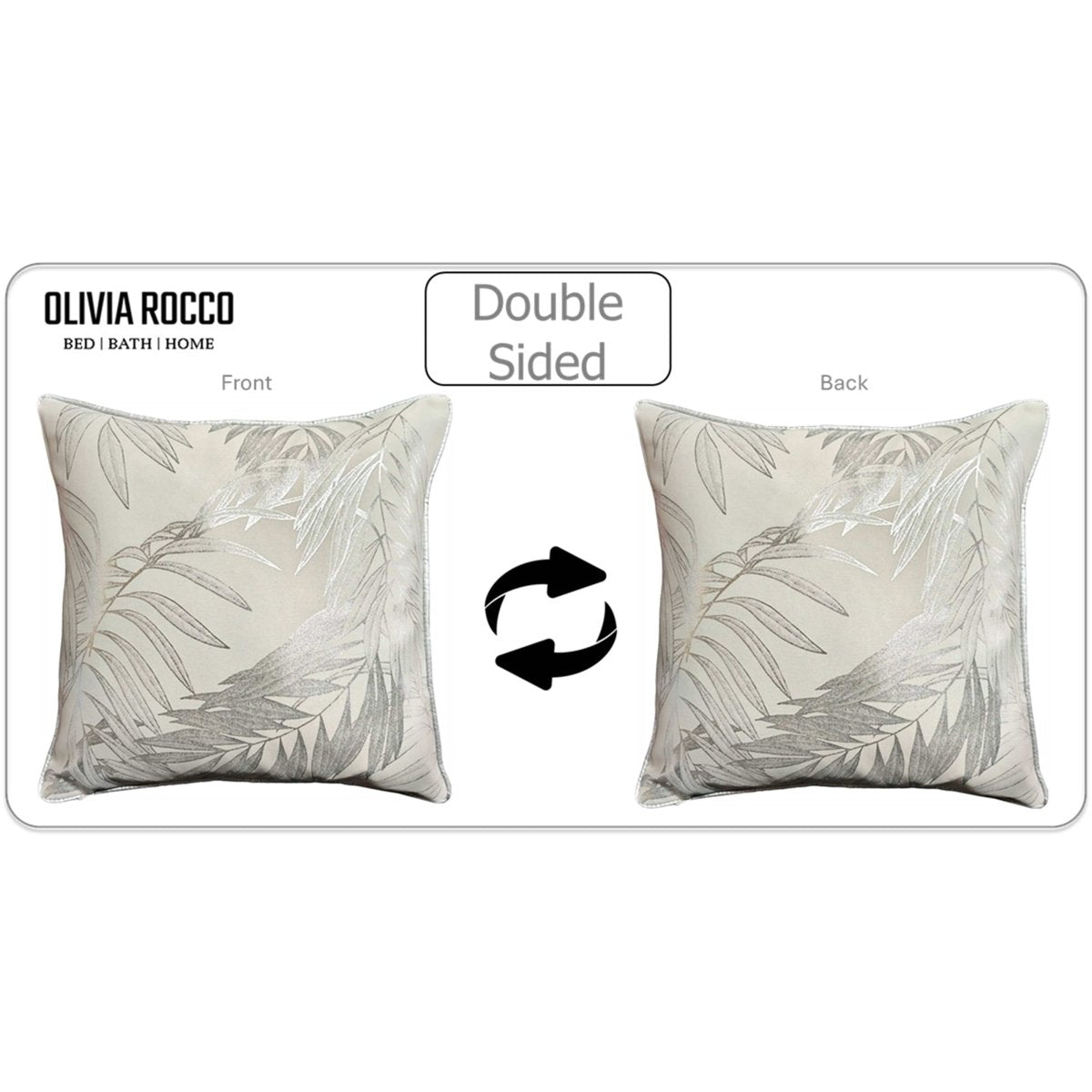 OLIVIA ROCCO Leaf Sparkle Cushion Covers 2 Pack Leaf Natural Modern Decorative Throw - Joe’s Haven