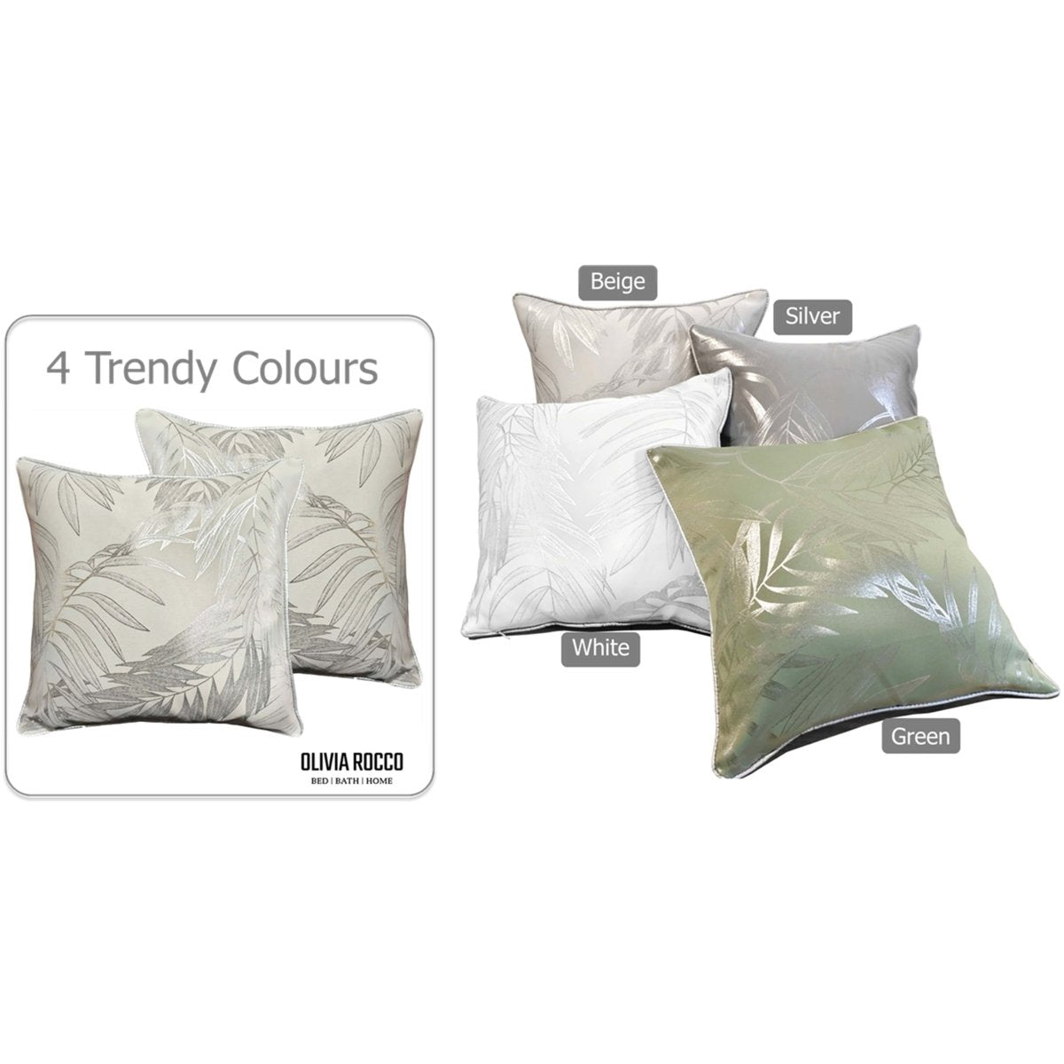 OLIVIA ROCCO Leaf Sparkle Cushion Covers 2 Pack Leaf Natural Modern Decorative Throw - Joe’s Haven