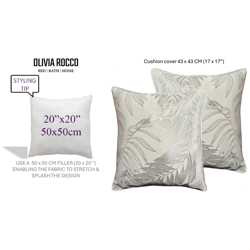 OLIVIA ROCCO Leaf Sparkle Cushion Covers 2 Pack Leaf Natural Modern Decorative Throw - Joe’s Haven
