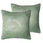 OLIVIA ROCCO Leaf Sparkle 2 Pack Cushion Covers Leaf Sage Green Modern Decorative Throw - Joe’s Haven