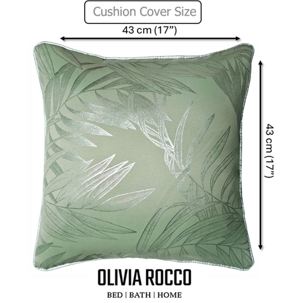OLIVIA ROCCO Leaf Sparkle 2 Pack Cushion Covers Leaf Sage Green Modern Decorative Throw - Joe’s Haven
