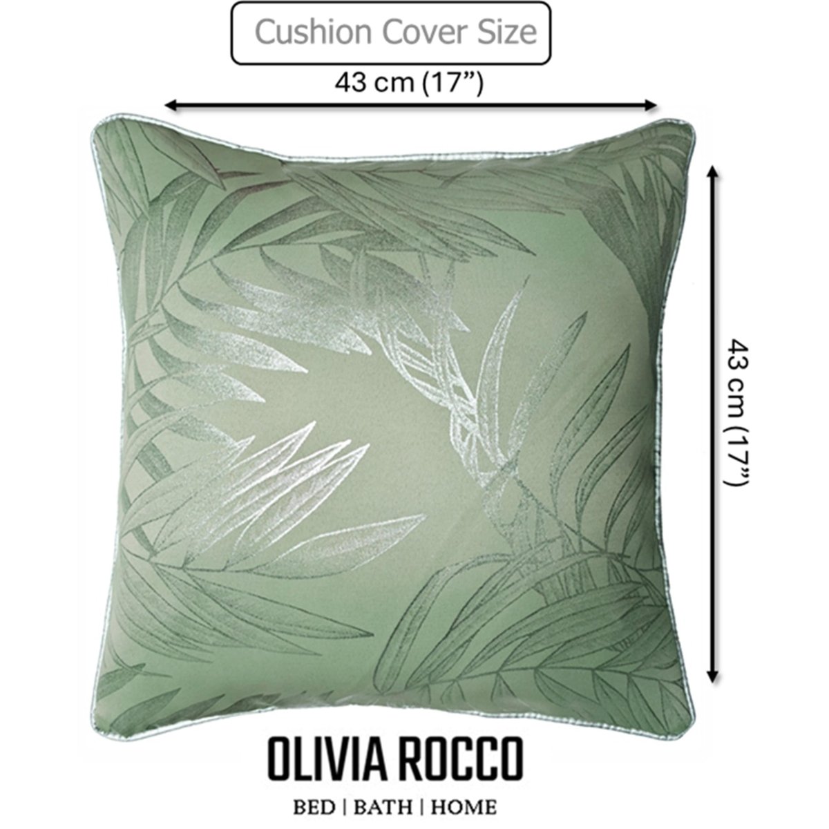 OLIVIA ROCCO Leaf Sparkle 2 Pack Cushion Covers Leaf Sage Green Modern Decorative Throw - Joe’s Haven