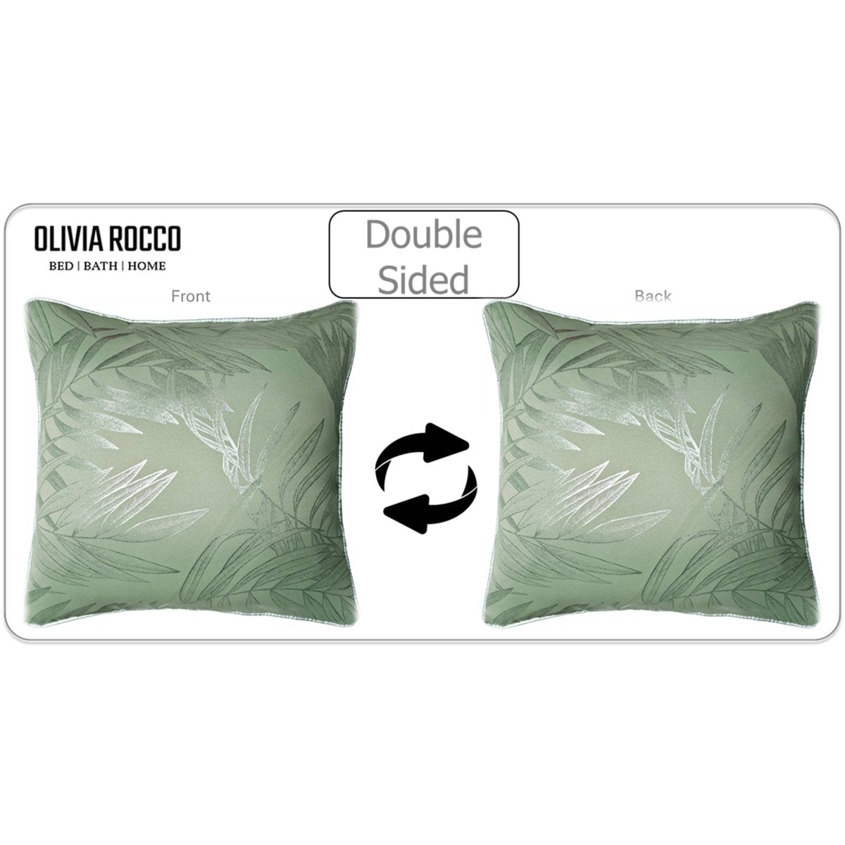 OLIVIA ROCCO Leaf Sparkle 2 Pack Cushion Covers Leaf Sage Green Modern Decorative Throw - Joe’s Haven