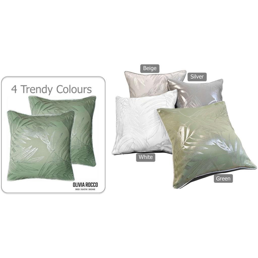 OLIVIA ROCCO Leaf Sparkle 2 Pack Cushion Covers Leaf Sage Green Modern Decorative Throw - Joe’s Haven