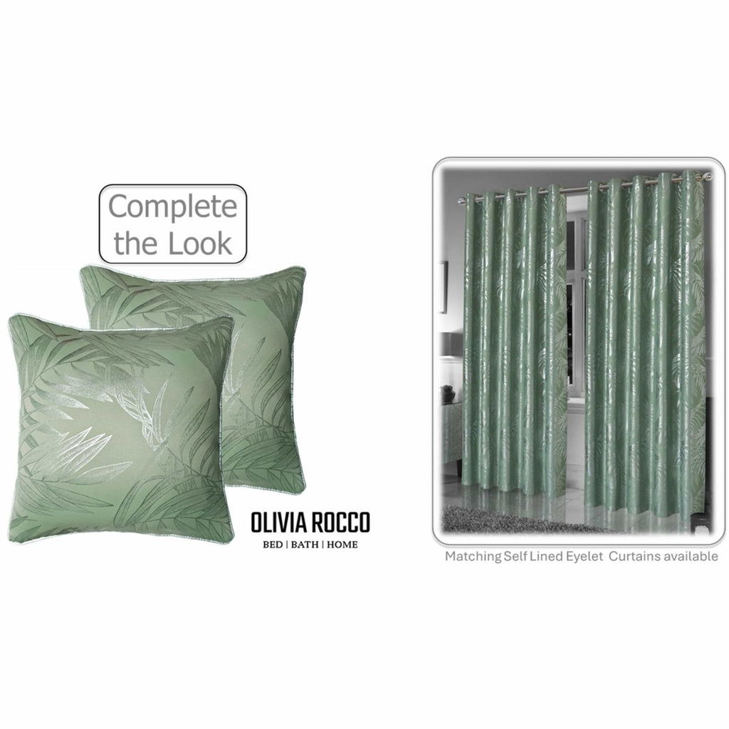 OLIVIA ROCCO Leaf Sparkle 2 Pack Cushion Covers Leaf Sage Green Modern Decorative Throw - Joe’s Haven