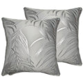 OLIVIA ROCCO Leaf Sparkle 2 Pack Cushion Covers Leaf Silver Modern Decorative Throw - Joe’s Haven
