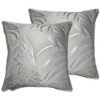 OLIVIA ROCCO Leaf Sparkle 2 Pack Cushion Covers Leaf Silver Modern Decorative Throw - Joe’s Haven