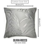 OLIVIA ROCCO Leaf Sparkle 2 Pack Cushion Covers Leaf Silver Modern Decorative Throw - Joe’s Haven