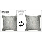 OLIVIA ROCCO Leaf Sparkle 2 Pack Cushion Covers Leaf Silver Modern Decorative Throw - Joe’s Haven