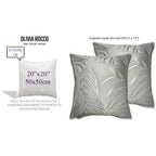 OLIVIA ROCCO Leaf Sparkle 2 Pack Cushion Covers Leaf Silver Modern Decorative Throw - Joe’s Haven