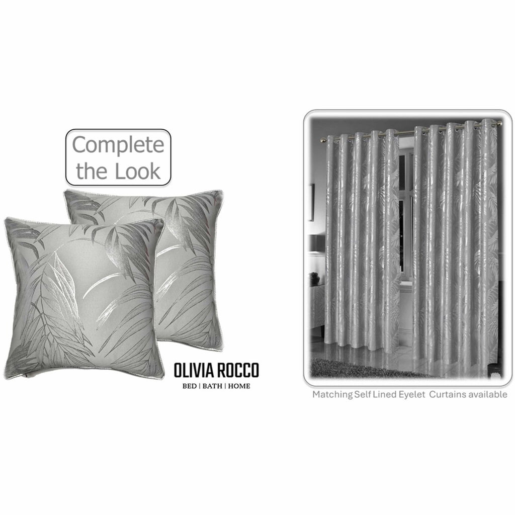 OLIVIA ROCCO Leaf Sparkle 2 Pack Cushion Covers Leaf Silver Modern Decorative Throw - Joe’s Haven