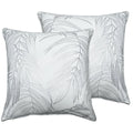 OLIVIA ROCCO Leaf Sparkle Set Of 2 Cushion Covers Leaf White Modern Decorative Throw - Joe’s Haven