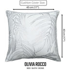OLIVIA ROCCO Leaf Sparkle Set Of 2 Cushion Covers Leaf White Modern Decorative Throw - Joe’s Haven