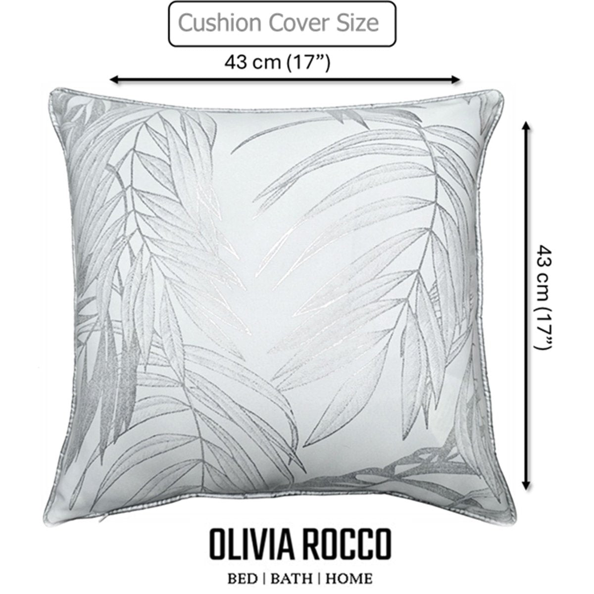 OLIVIA ROCCO Leaf Sparkle Set Of 2 Cushion Covers Leaf White Modern Decorative Throw - Joe’s Haven