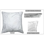 OLIVIA ROCCO Leaf Sparkle Set Of 2 Cushion Covers Leaf White Modern Decorative Throw - Joe’s Haven