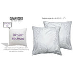 OLIVIA ROCCO Leaf Sparkle Set Of 2 Cushion Covers Leaf White Modern Decorative Throw - Joe’s Haven