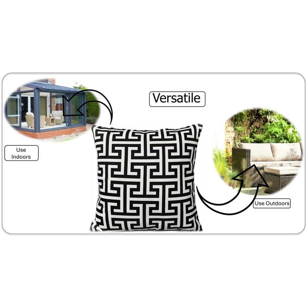 OLIVIA ROCCO Milano Black Waterproof Cushion Covers 43x43 cm Reversible Breathable - Joe’s Haven