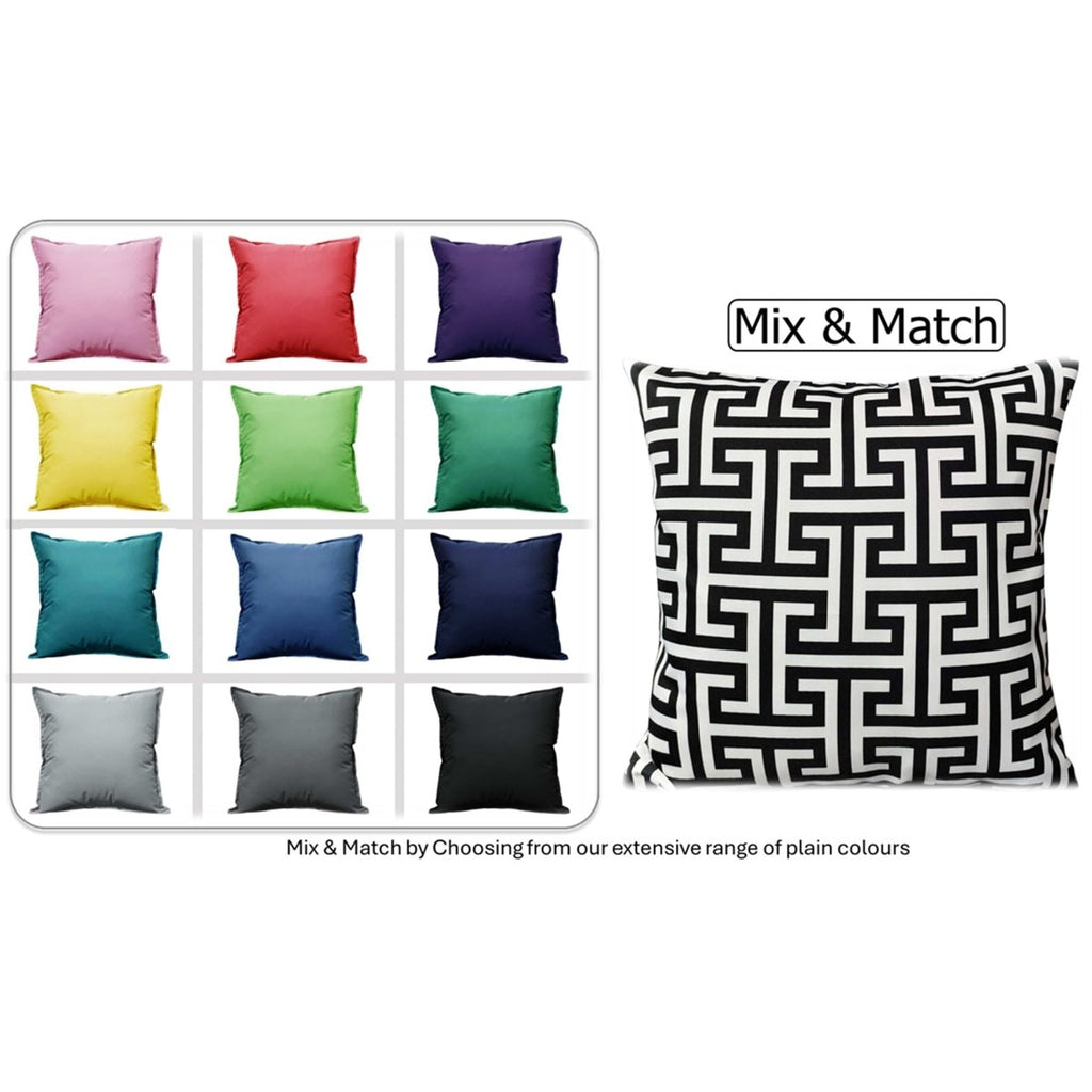OLIVIA ROCCO Milano Black Waterproof Cushion Covers 43x43 cm Reversible Breathable - Joe’s Haven